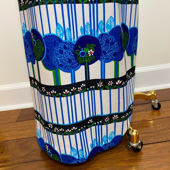 Vintage 70s Leslie Fay Novelty Whimsical Tree Forrest Print Hostess Maxi Dress - Picture 3 of 11